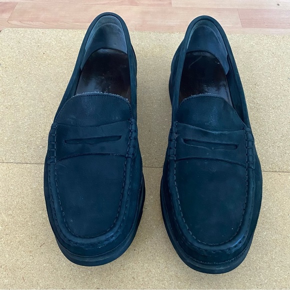 Mephisto Ralyx Air Relax Men\'s Black Caoutchouc Leather Loafers Size US 10.5